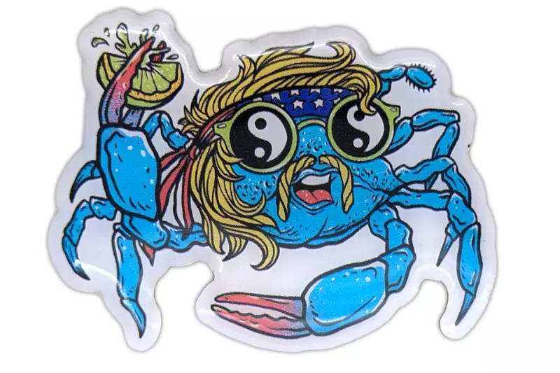 Custom digital print resin drop hippie crab pin
