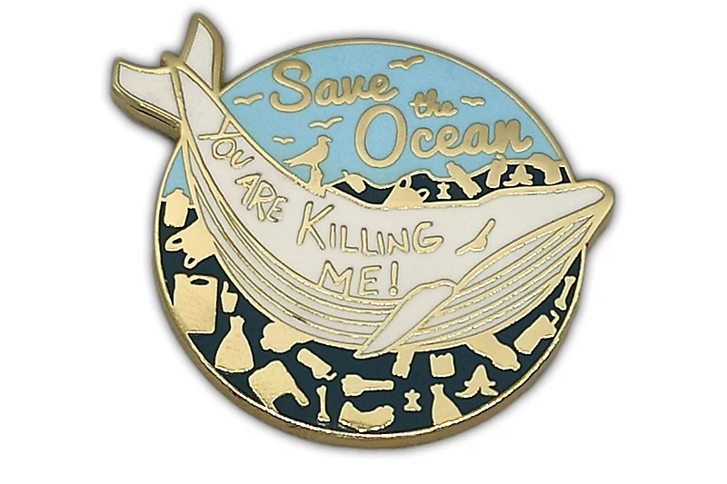 Save the Ocean Eco Friendly Hard Enamel Custom Pin